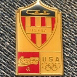 Figure Skating Pin ~ USFSA ~ Coca-Cola ~1992 Albertville ~ Olympic